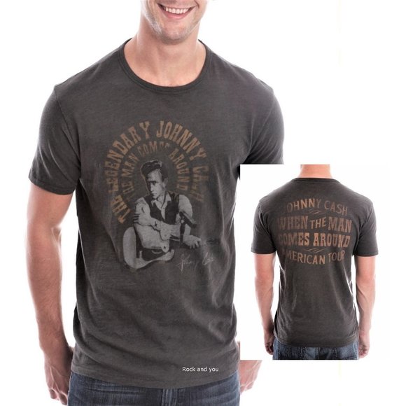Lucky Brand Johnny Cash T-Shirt Comes Around country rock Official XL NWT - Picture 1 of 3